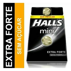 Caixa com 18 Halls Bala min Extra forte Sem Açúcar