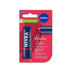 Protetor Labial Nivea Hidratante color 2 em 1 Hidra Color Vermelho 4,8g