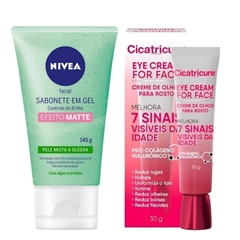 Kit Limpeza da Pele - Gel Antiacne Efeito Matte Nivea + 1 Eye Cream For Face Antissinais Cicatricure