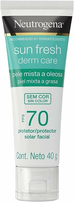 Protetor Solar Facial Neutrogena FPS 70 Derm Care - Sun Fresh Sem Cor 40g