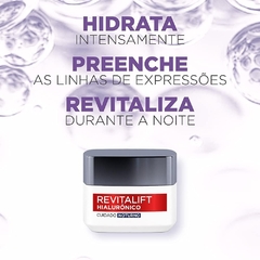 Creme Facial Anti-idade LOréal Paris Revitalift - Hialurônico Noturno 49g - comprar online