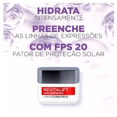 Creme Facial Antiidade L´Oreal Paris Revitalift Hialurônico Diurno - 49g na internet