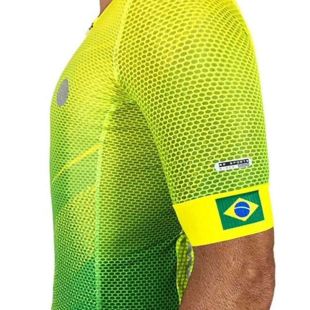 Camisa de Ciclismo Mauro Ribeiro Brasil Verde e Amarela - Bike Point