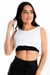 T-Shirt Cropped Transparente Preto Tomara que Caia Branca Com Cropped | REF: LX293