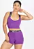 Cropped + Short Legging Elástico Cruzado Roxo | Conjunto Metamorfose | REF: MTF12 - Saphyra Jack