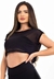 T-Shirt Transparente Preta Cropped Tela | REF: LX300