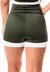 Short Fitness Academia Verde Militar com Branco Cintura Alta REF SV29 - comprar online