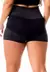 Short Fitness Academia Preto com Tela Dry Fit e Elástico Branco Cintura Alta REF SV8 - comprar online