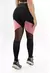 Calça Legging Cintura Alta Assimétrica com Detalhe em Rose Detalhe em Tulê e Tela Preto REF: LX122 - comprar online