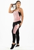 Calça Legging com Bolso em Tela Dry + Regata de Tela + Top Tomara que Caia Preto com Rosé Conjunto Fitness | REF: FRD3