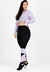 Cropped Em Tela + Calça Legging Com Detalhe Lilás Conjunto Metamorfose | REF: MTF26 na internet