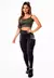 Calça Legging Preta com Verde Militar e Cropped Alcinha Conjunto Fitness | REF: CSV10