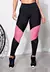 Calça Legging Cintura Alta Assimétrica com Detalhe em Rose Detalhe em Tulê e Tela Preto REF: LX122 na internet