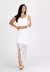 Conjunto Cropped e Saia de Renda com Fenda Lateral Branco | C0001