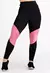 Calça Legging Cintura Alta Assimétrica com Detalhe em Rose Detalhe em Tulê e Tela Preto REF: LX122