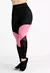 Calça Legging Cintura Alta Assimétrica com Detalhe em Rose Detalhe em Tulê e Tela Preto REF: LX122