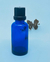 Vidro Azul 30 ml com tampa rosca lacre + batoque gotejador