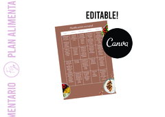 PLAN ALIMENTARIO EDITABLE O PERSONALIZADO