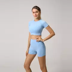 Conjunto de Yoga sem Costura: Top e Short - LOJA RR MODAS