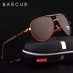 Óculos de Sol Vintage BARCUR para Homens com Lente Polarizada