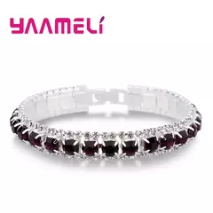 Pulseira Elegância Colorida - Prata Esterlina 925 com Zircão - LOJA RR MODAS