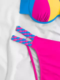 Biquíni Halter Push Up DSS: Sexy Swimwear Colorblock - comprar online