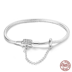 Pulseira de Prata Esterlina 925 com Zircão [ Qikaola ] - LOJA RR MODAS