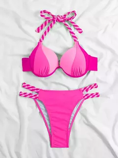 Biquíni Halter Push Up DSS: Sexy Swimwear Colorblock - loja online