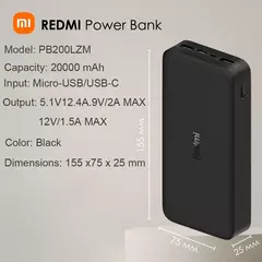 Redmi Power Bank 20000mAh - Carregamento Rápido 18W Dual USB - LOJA RR MODAS