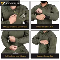 Roupas de Combate com Proteção de Cotovelos [ IDOGEAR ]