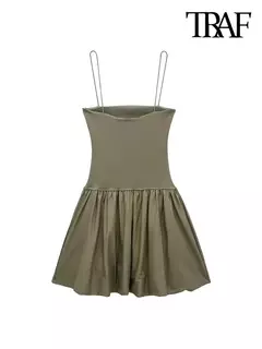 Mini Vestido Sexy TRAF com Nervuras