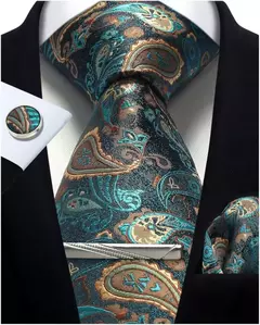 Gravata de Seda Paisley Floral: Elegância Masculina