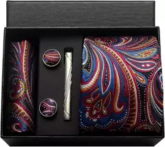 Gravata de Seda Paisley Floral: Elegância Masculina