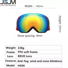 Óculos de Esqui com Lente Antinevoeiro da JSJM