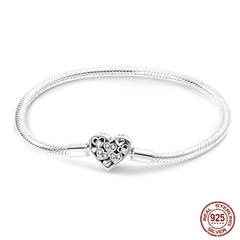 Pulseira de Prata Esterlina 925 com Zircão [ Qikaola ]