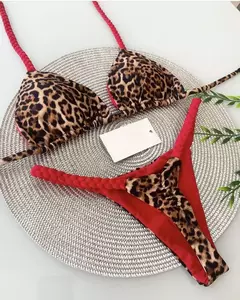 Biquíni Sexy Tanga com Estampa de Leopardo - RUO Style