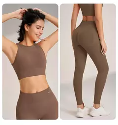 Conjunto Fitness Feminino: Cintura Alta e Duas Peças na internet