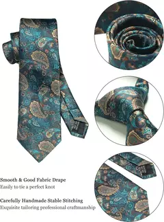 Gravata de Seda Paisley Floral: Elegância Masculina na internet