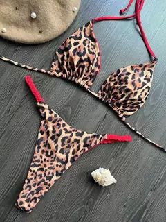 Biquíni Sexy Tanga com Estampa de Leopardo - RUO Style - LOJA RR MODAS