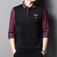 Camisa Polo ( Antirrugas ) Casual de Manga Comprida Masculina - comprar online