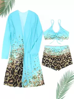 Conjunto de Praia Estampado DSS: 03 Peças