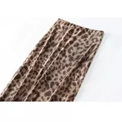 Saia Midi de Tule Feminina TRAF - Estampa Leopardo - comprar online