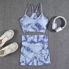 Conjunto Fitness Tie Dye - Shorts e Top Sem Costura - buy online