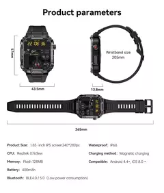 Relógio Inteligente Militar IP68 - LOJA RR MODAS