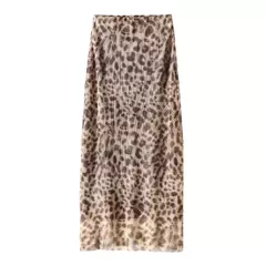 Saia Midi de Tule Feminina TRAF - Estampa Leopardo - loja online