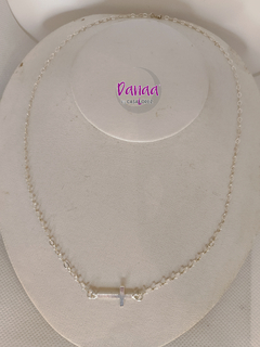 Collar Alicia. Hecho de plata con cruz de 52 centrímetros