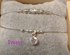 Pulsera Artemisa. Hecha con plata de Taxco estilo cola de rata y un dije con detalles de plata y zirconia. - comprar en línea