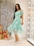 vestido Lady elegance luxo bordado - verde tiffany - festa