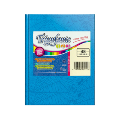 CUADERNO TRIUNFANTE 19 X 23.5 CM 50 HOJAS FORRADO CELESTE RAYAS - comprar online