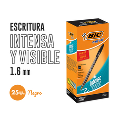 BOLIGRAFO BIC CRISTAL INTENSO 1.6 NEGRO - comprar online